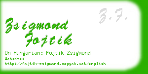 zsigmond fojtik business card